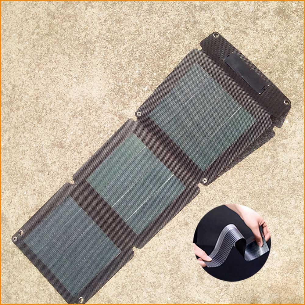 USB 5V Folding flexible solar power bank charger lightweight