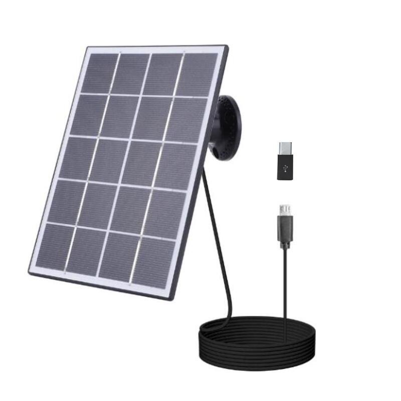 BUHESHUI 3W 5V Surveillance Camera Doorbell Solar Charging Panel with USB Type C DC
