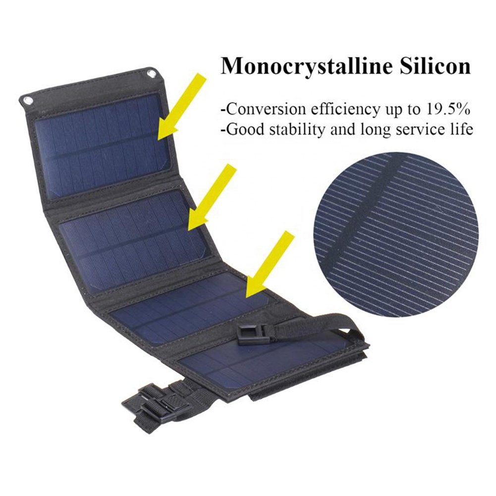 Portable Waterproof Foldable Solar Panel Monocrystalline Silicon Folding Solar Phone Charger for Cellphone Mini Solar Panel 20W