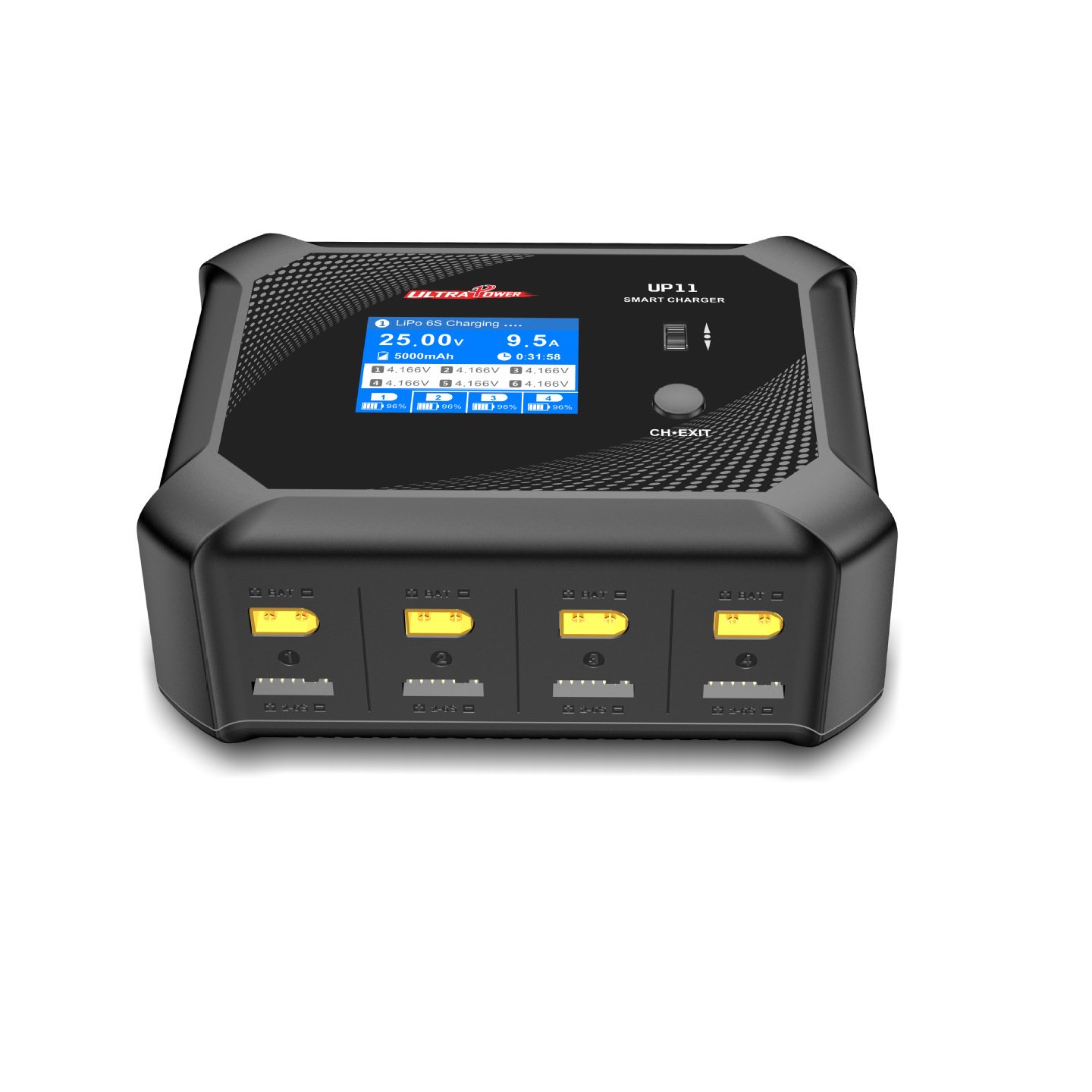UltraPower UP11 Four-Channel 600W Smart balance Charger for UAV/Drone/Car/Rc toys and all type batteries Charging.