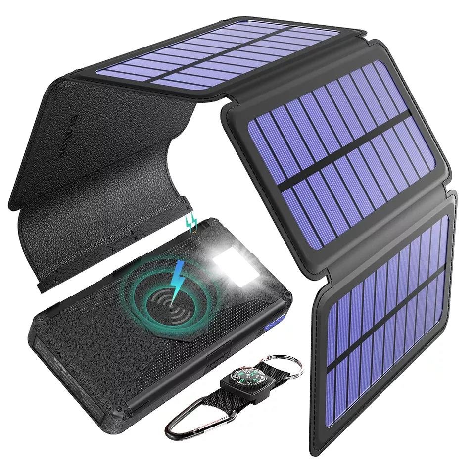 Portable Solar Charger Power Bank Bulk Supply For Mobile Phone Power Banks 20000Mah Fast Charging