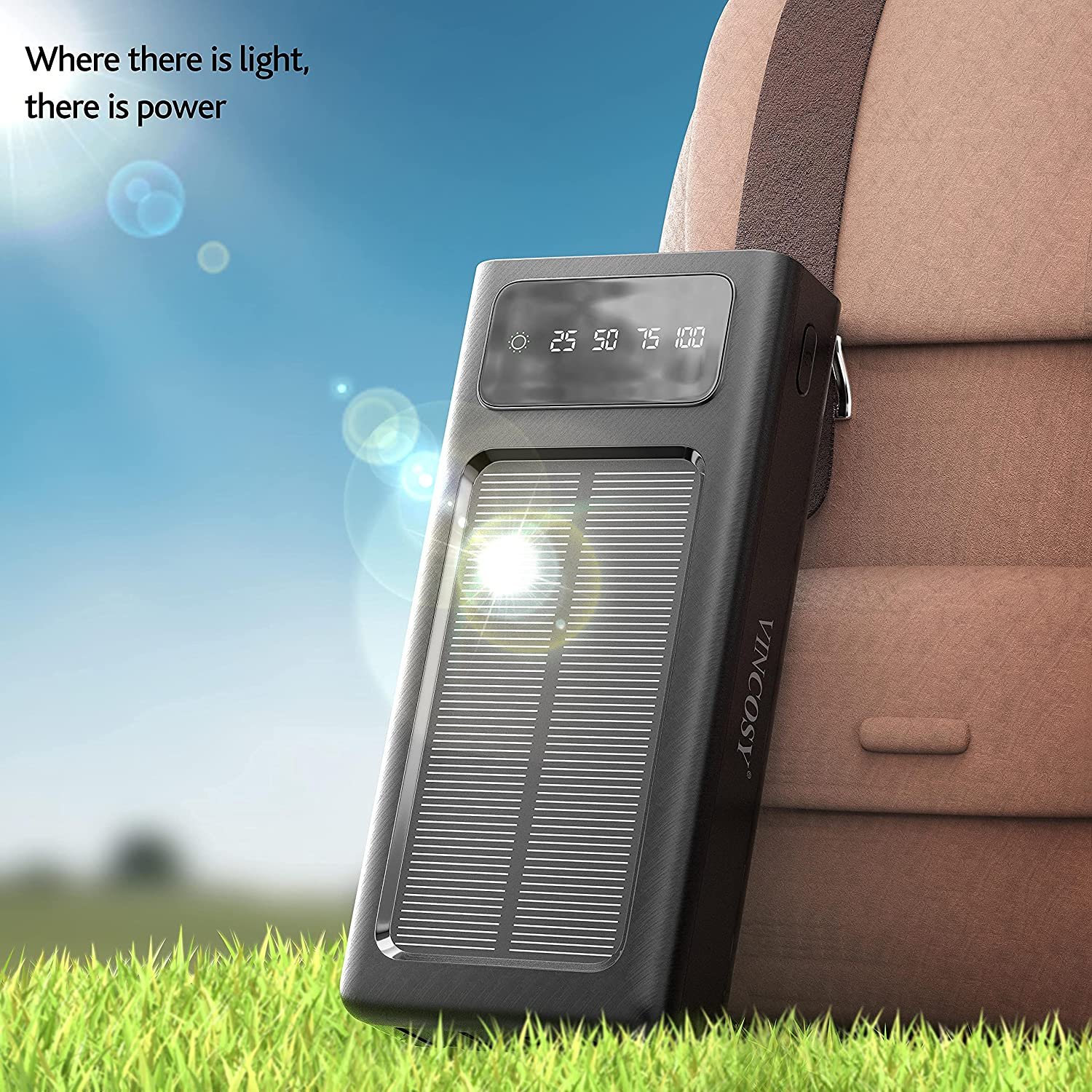 30000mah With Led Charger Portable Solar Power Bank Solar Power Bank With Cable Customizable Logo Power Station 20000mah