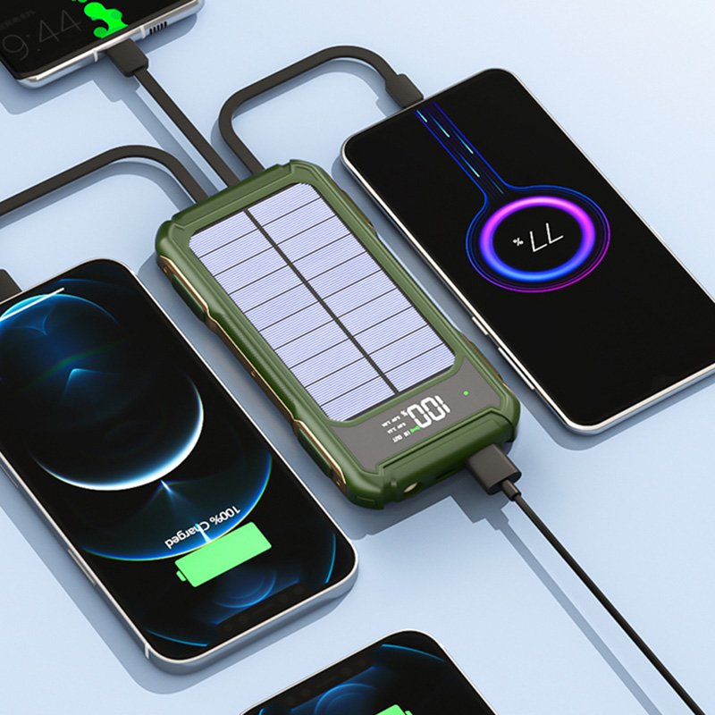 Hot Selling Products Solar Charger Power Bank 10000mah 20000mah with built-in cables