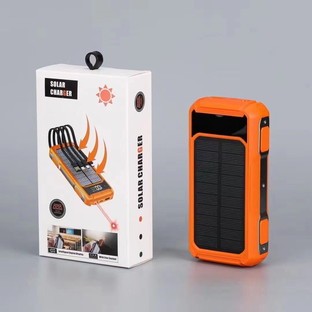 Hot Selling Products Solar Charger Power Bank 10000mah 20000mah with built-in cables