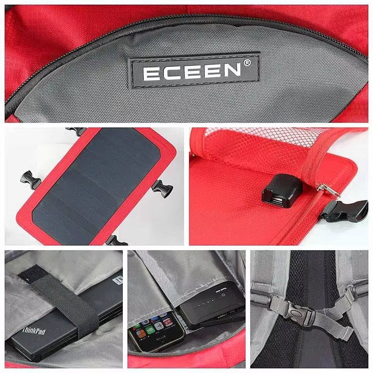 2024 New Arrival Waterproof Outdoor Travel Portable Solar Panel Bag Charger Hiking Backpack with USB Output For Students