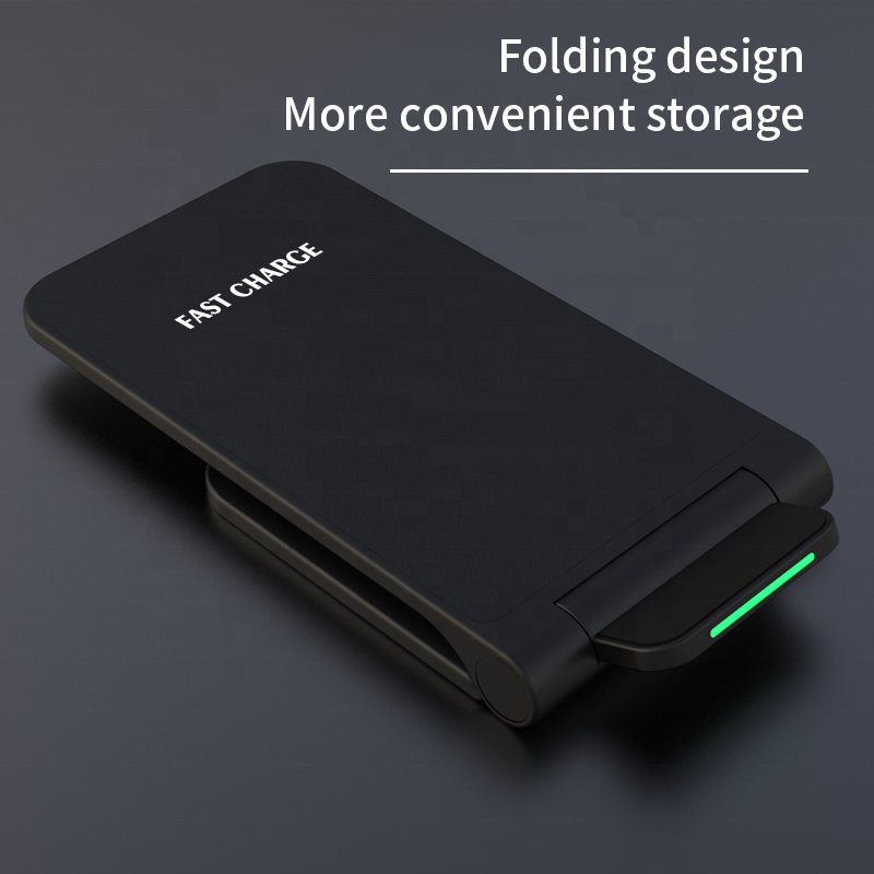 High Quality Custom multifunction portable charge type c phone charger fast charging Holder 15W Stand Foldable Wireless Charger