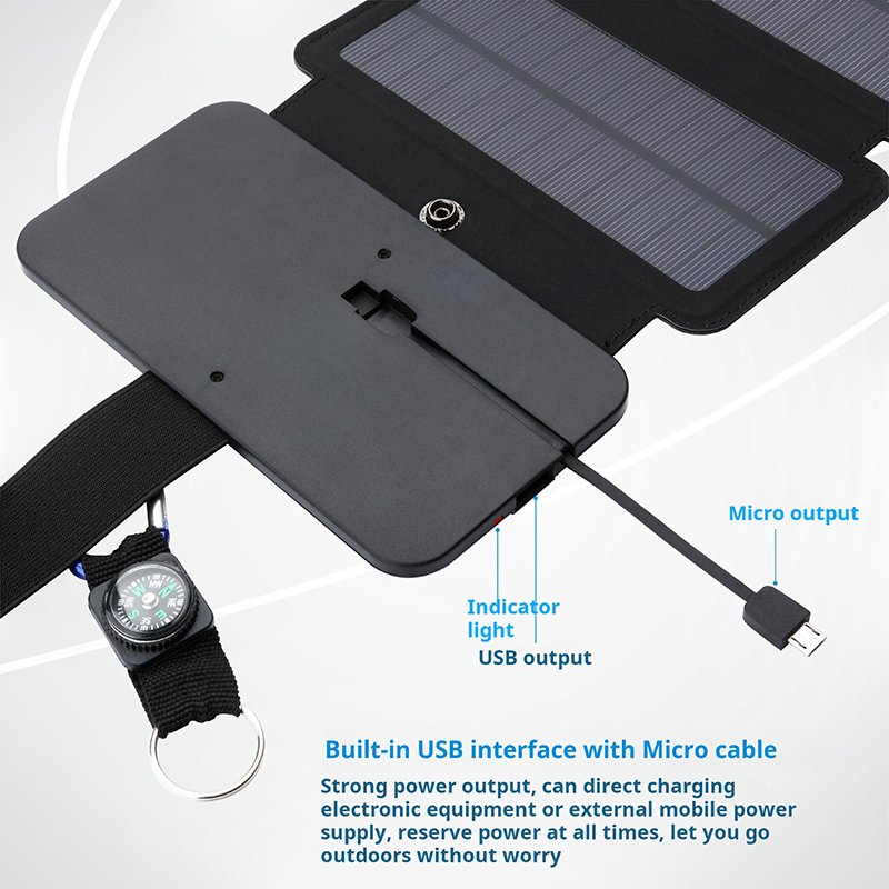 SS008P 800mAh customized logo solar power bank foldable 4 solar panels portable power bank for phone