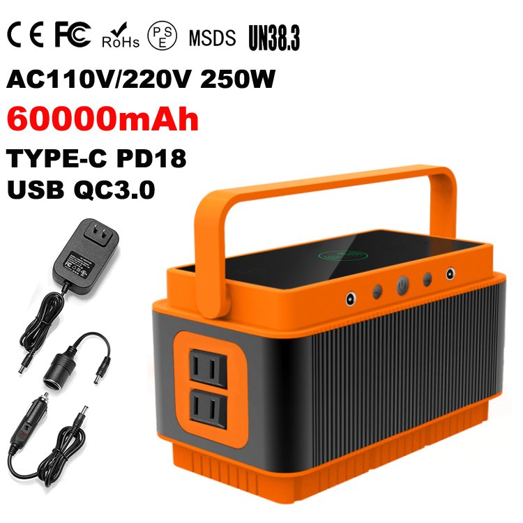 60000mah 72000mAh Solar Charger Power bank DC Battery Banks 12V Portable Power Station For Laptop/CPAP With LED Lights
