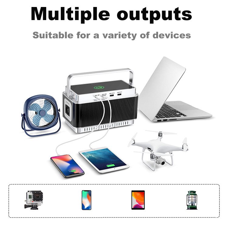 60000mah 72000mAh Solar Charger Power bank DC Battery Banks 12V Portable Power Station For Laptop/CPAP With LED Lights