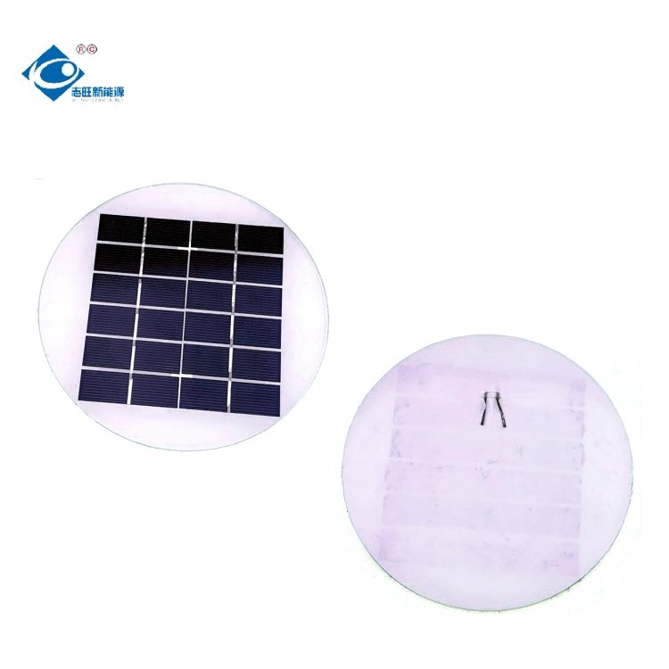 2W Transparent Glass Solar Panel 6V Laminated Solar Photovoltaic Panels ZW-Dia160 Camping Portable Solar Panel Charger