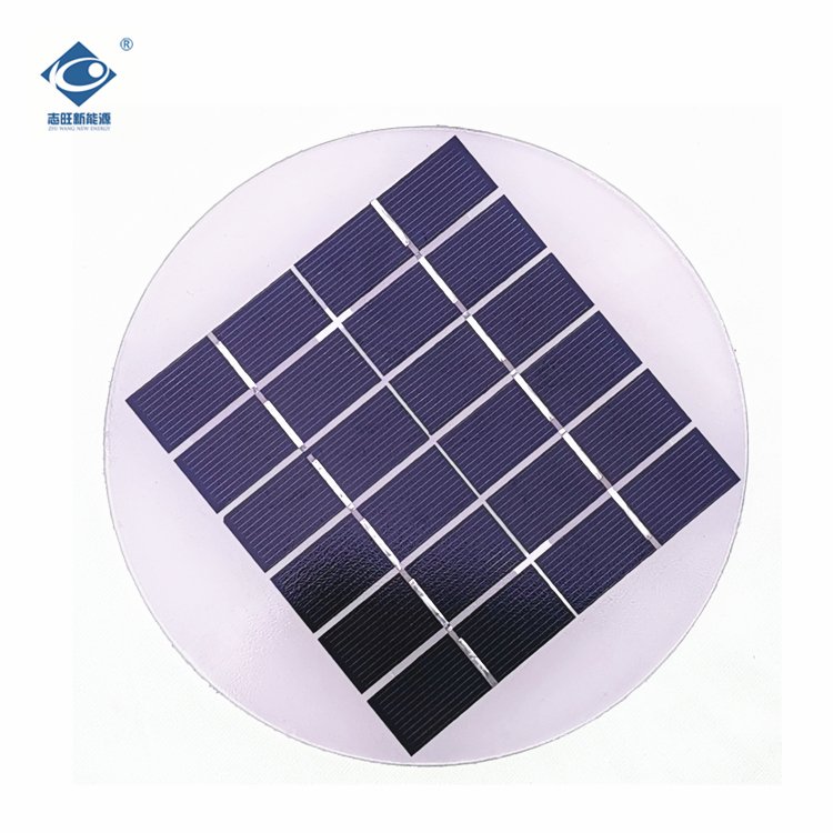 2W Transparent Glass Solar Panel 6V Laminated Solar Photovoltaic Panels ZW-Dia160 Camping Portable Solar Panel Charger