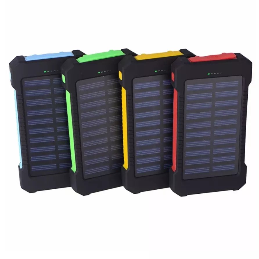 Outdoor Led Flashlight Cell Phone 10000mAh Powerbank Solar Portable Charger Solar Energy 10000mah Solar Power Bank