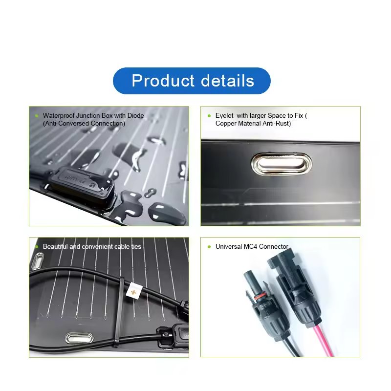 High Efficiency Monocrystalline Cells 60w 80w 100w 160w 200w Flexible Solar Panel For Rv Boating Camping