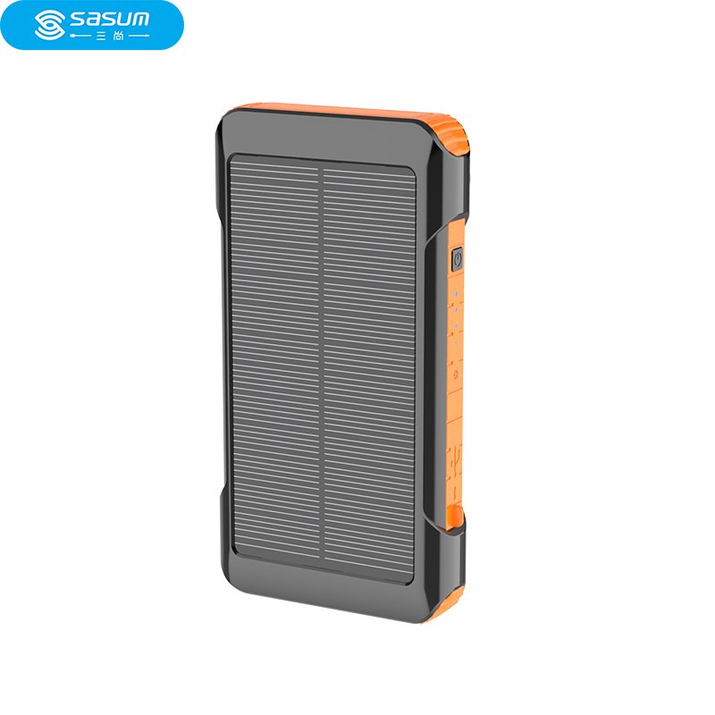 Sasum SS008 Solar Power Bank 10000mAh Capacity with Hand Crank Power Generation and 4 Built-in Cables