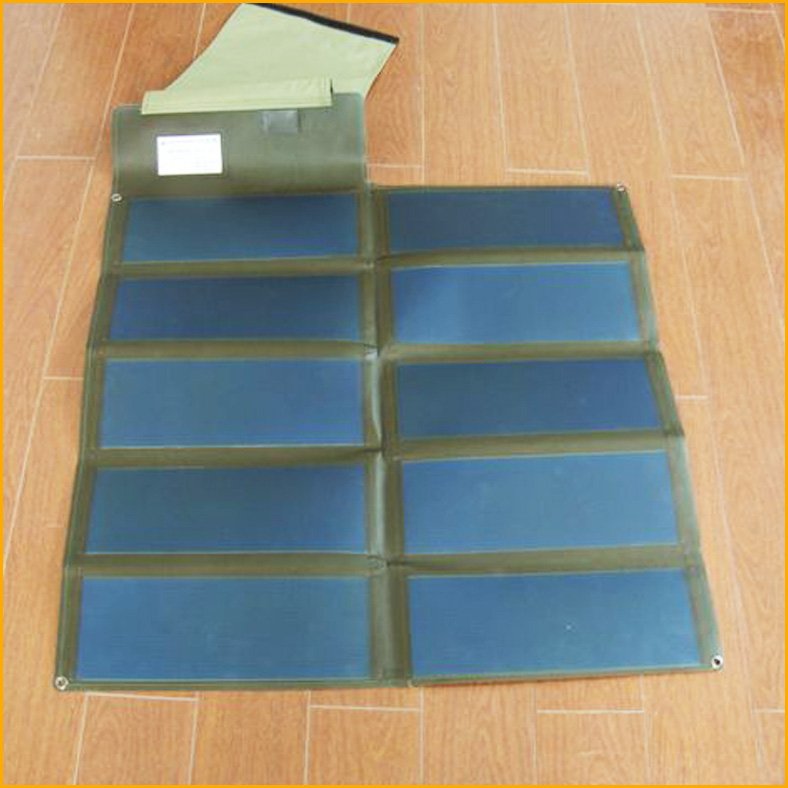 Flexible photovoltaic solar panel module jungle camou for expeditions