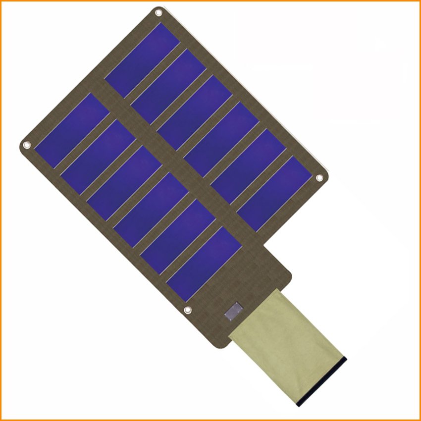 Flexible photovoltaic solar panel module jungle camou for expeditions