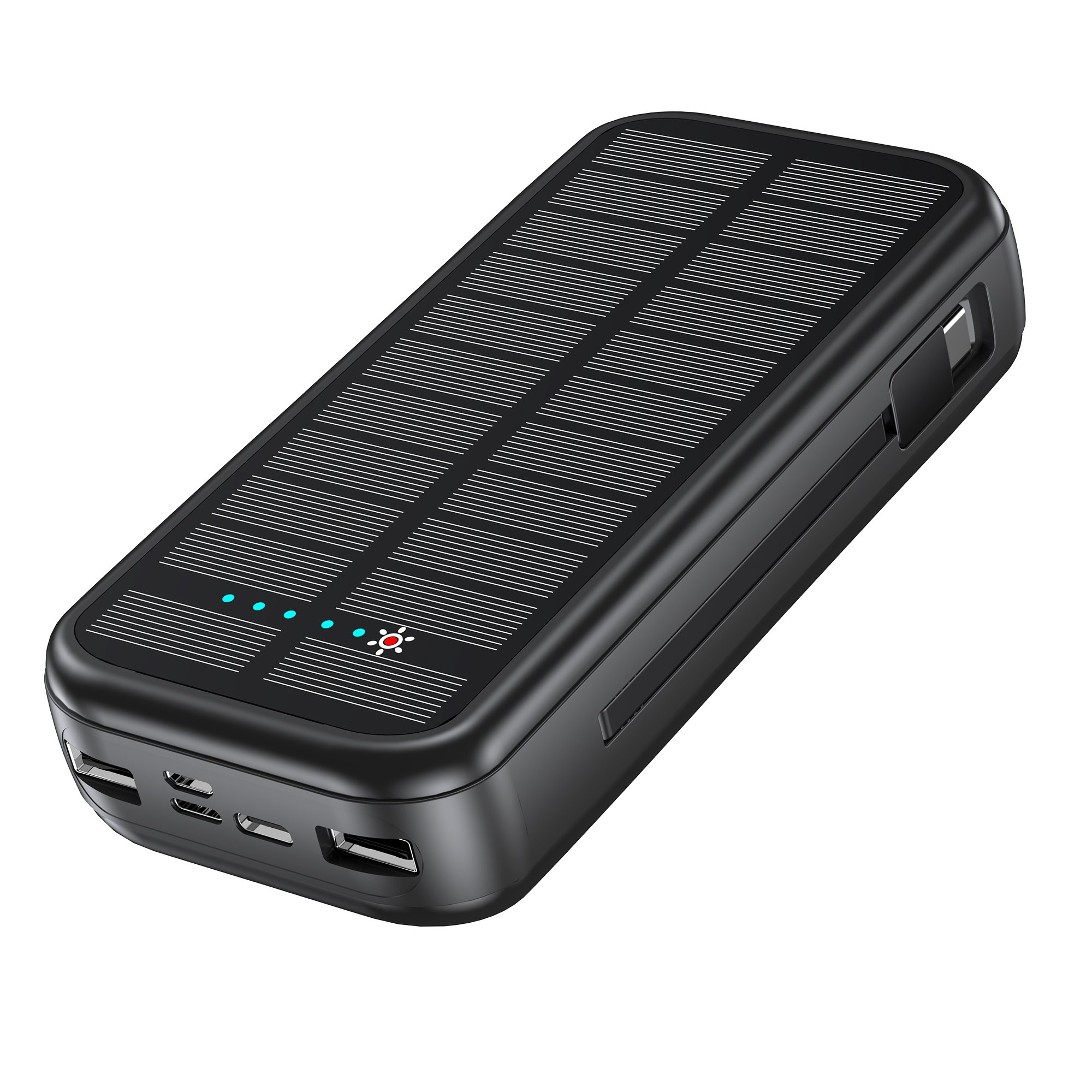 China Factories New Product 2024 OEM 20000mAh Large Capacity PD Fast Charging Portable Built-In Cable Solar Power Banks 16000mAh