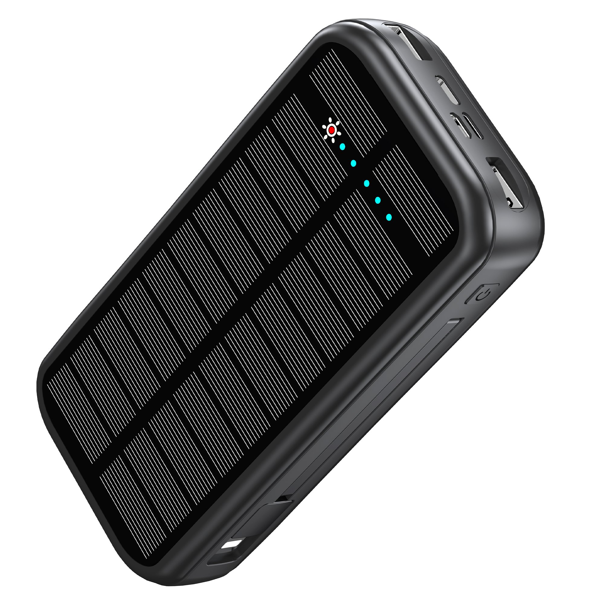 China Factories New Product 2024 OEM 20000mAh Large Capacity PD Fast Charging Portable Built-In Cable Solar Power Banks 16000mAh