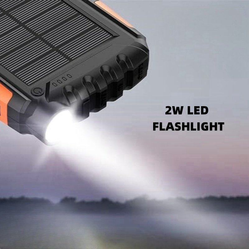 Portable External Battery Pack Fast Charging Built-in Super Bright Flashlight Solar Charger 42800mAh Solar Power Bank