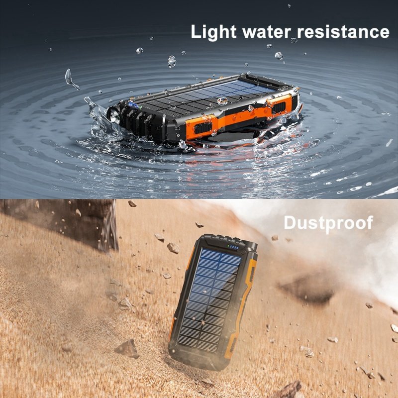 Portable External Battery Pack Fast Charging Built-in Super Bright Flashlight Solar Charger 42800mAh Solar Power Bank