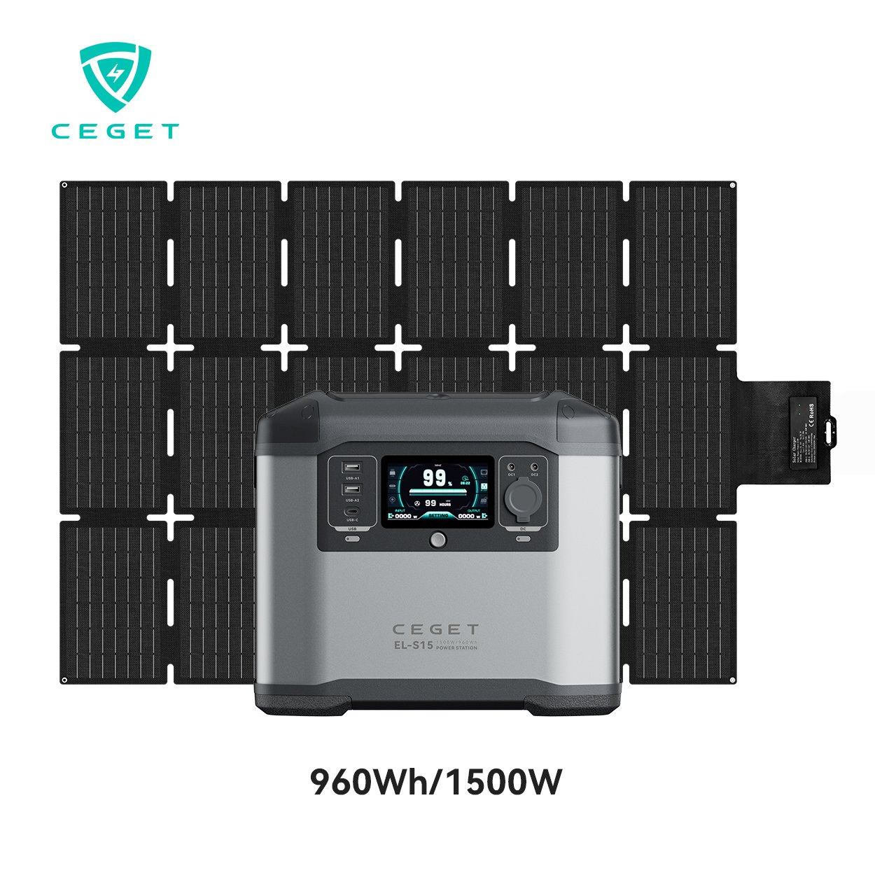 CEGET EP216 216W 200W Solar Charger Panel Mobile Portable Folding Outdoor Camping Monocrystalline Silicon Foldable Solar Panel