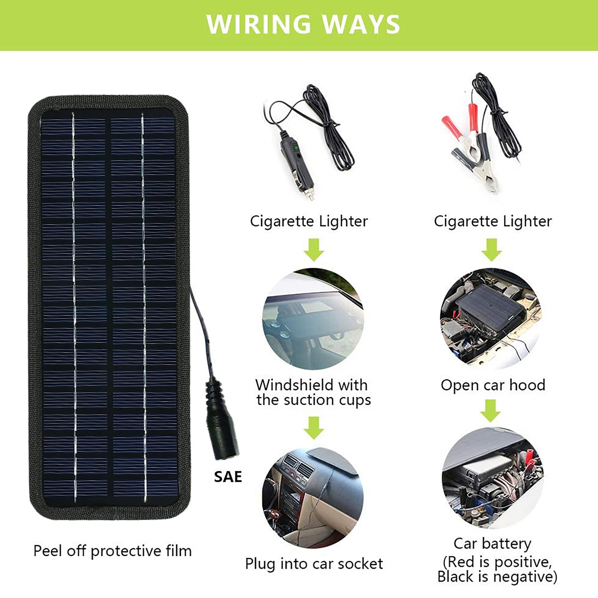 car solar charger 18V 12V 20W Solar Panels Charger Car Motorcycle Kick Scooter Portable Battery Efficient Maintenance