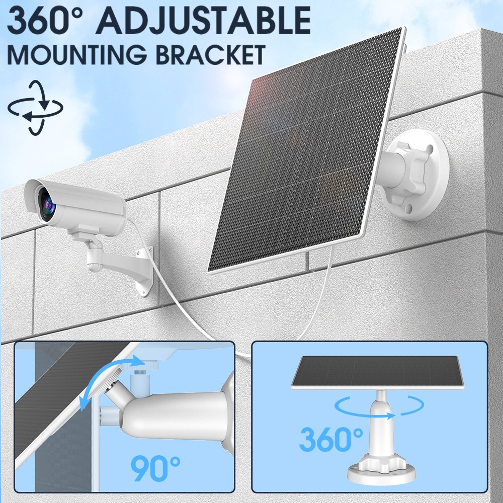 EBL USB Input Port Home Use IP65 Waterproof 5W Portable Solar Panel Charger For Wireless Outdoor Security Camera