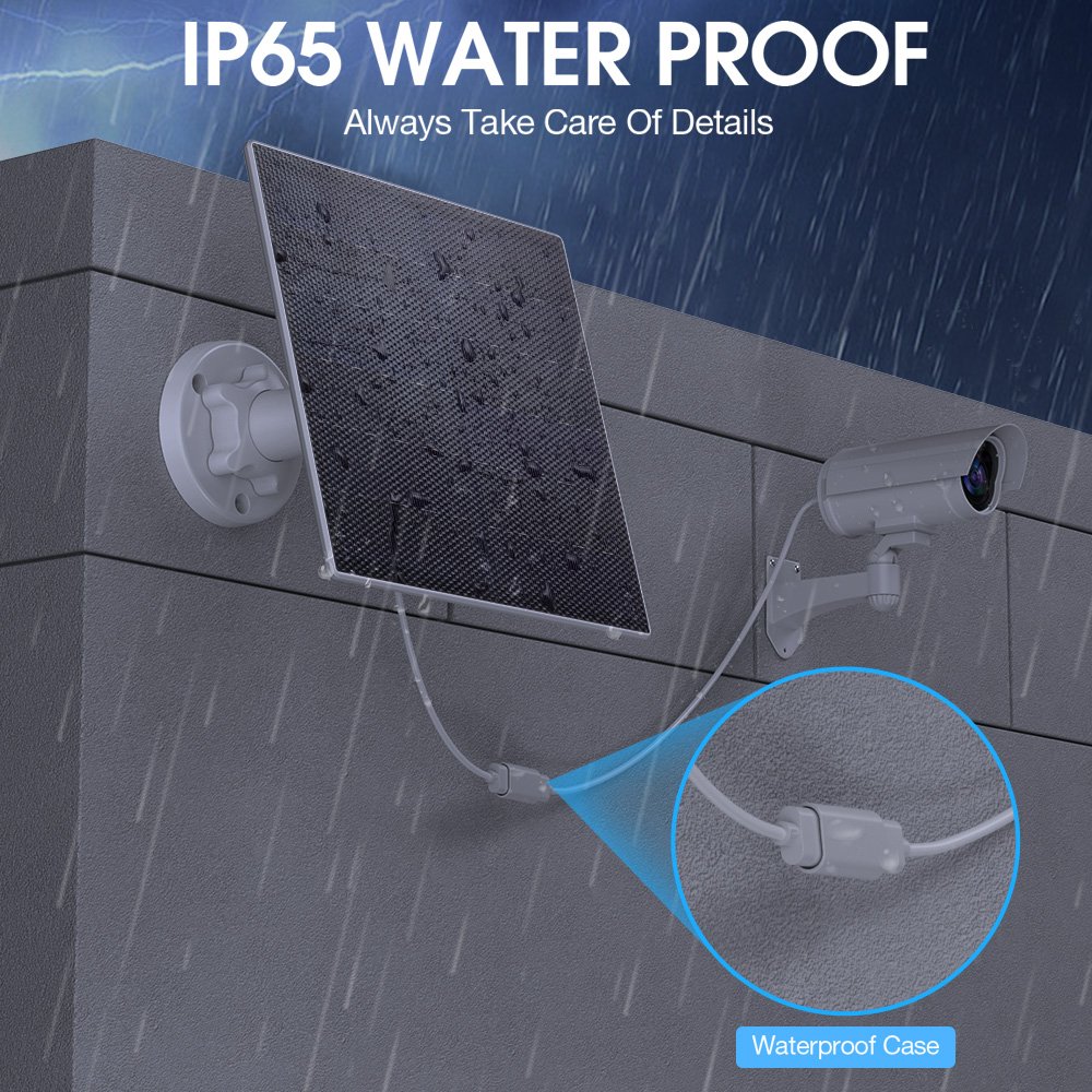 EBL USB Input Port Home Use IP65 Waterproof 5W Portable Solar Panel Charger For Wireless Outdoor Security Camera
