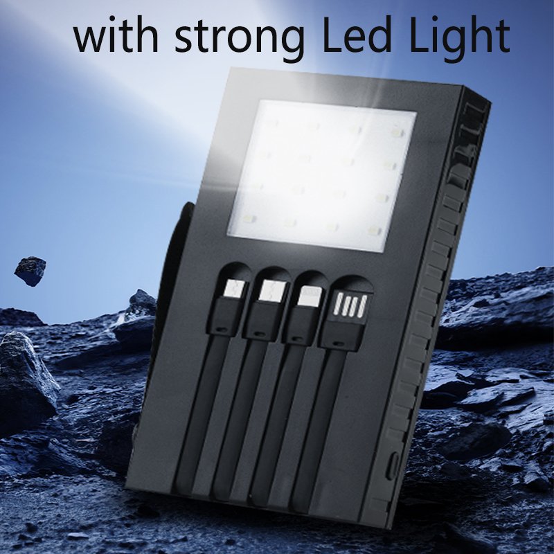 Solar Power Bank 20000mAh, Portable Solar Phone Charger with Flashlight 4 Output Ports