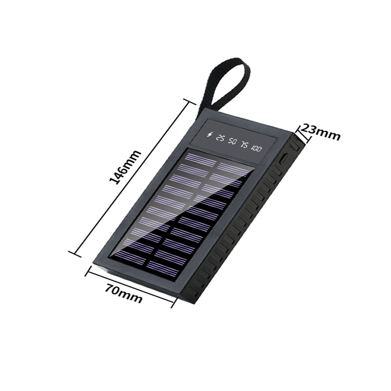 Solar Power Bank 20000mAh, Portable Solar Phone Charger with Flashlight 4 Output Ports