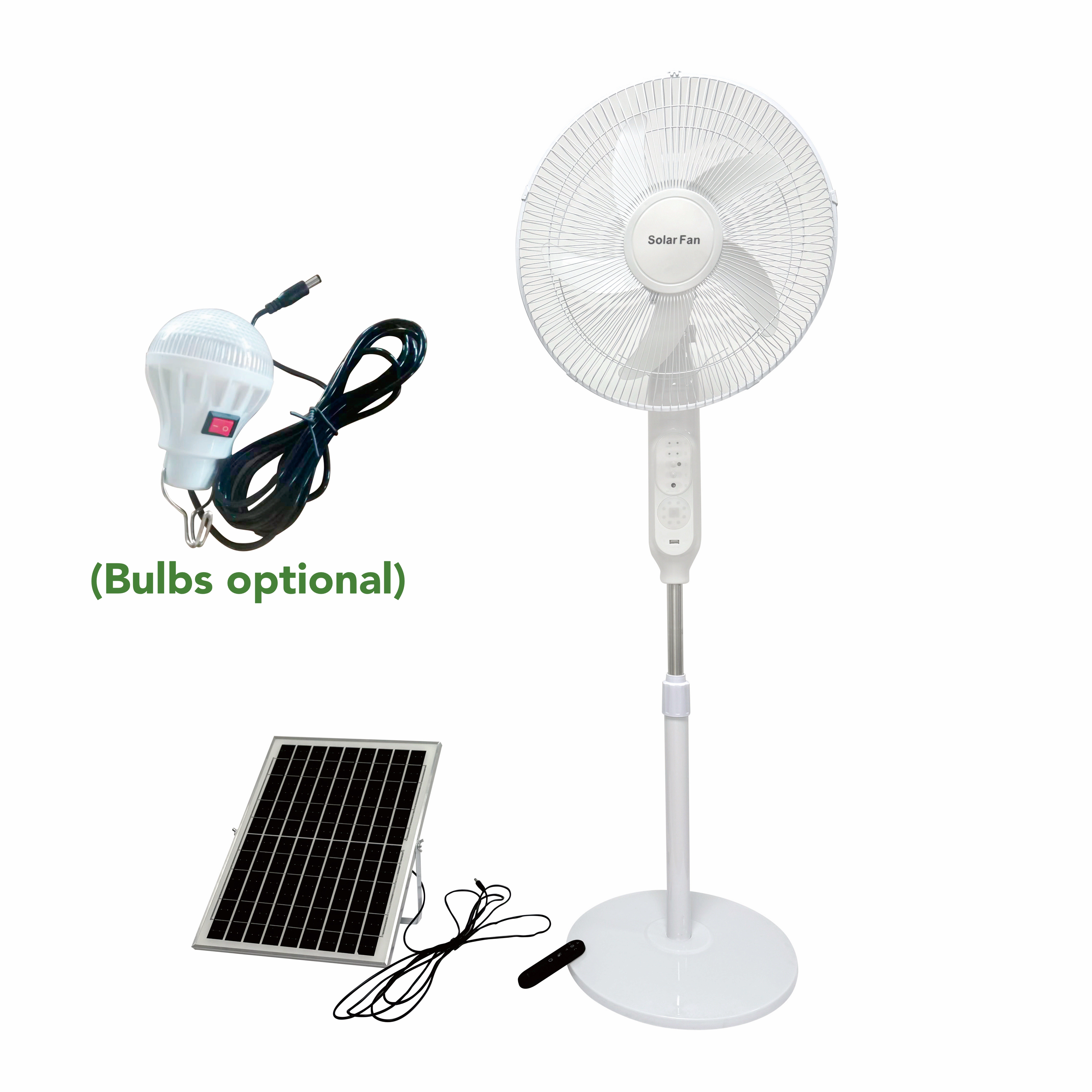 Home solar air fan come with light 22W Solar Panel compele set Rechargeable energy Phone USB Charger
