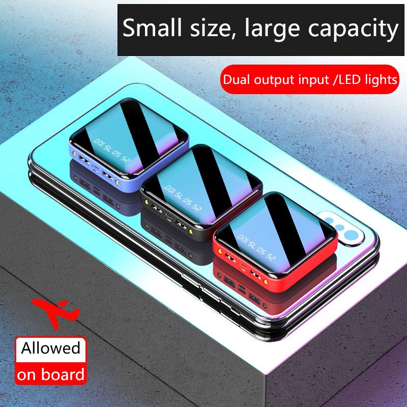 mini power bank fast charging 20000mah 22.5W with cable 8000 10000mah Led light portable for mobile power supply wholesale