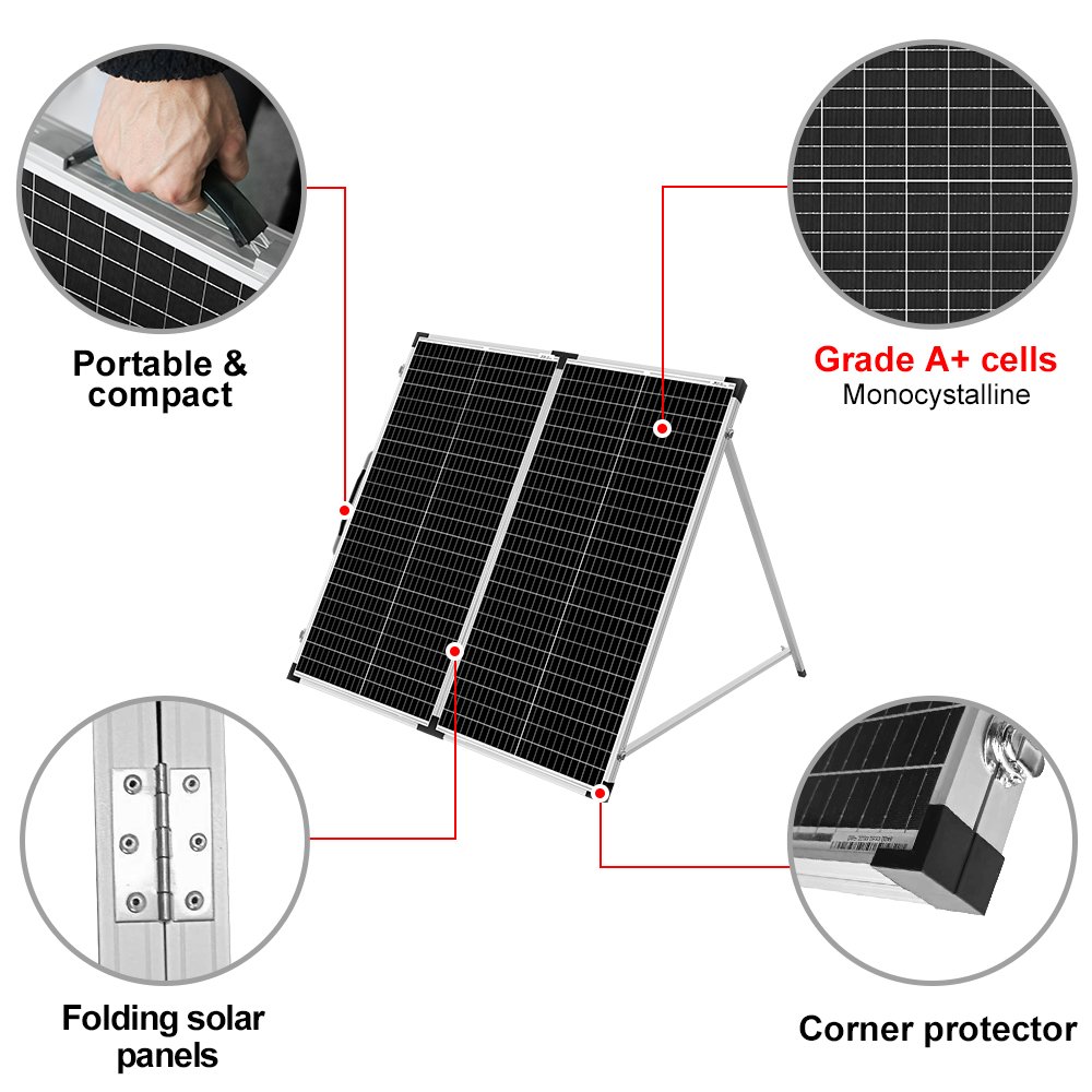 DOKIO 18V 160W Foldable Solar Panel China 10A 12V Controller Folding Photovoltaic Cell/System Charger Solar Board