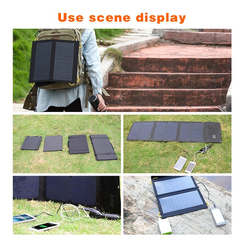 Drop shipping 36W Fold ETFE Outdoor Foldable Waterproof Usb Solar Panel Sunpower Portable Solar Phone Charger For Mobile Phone