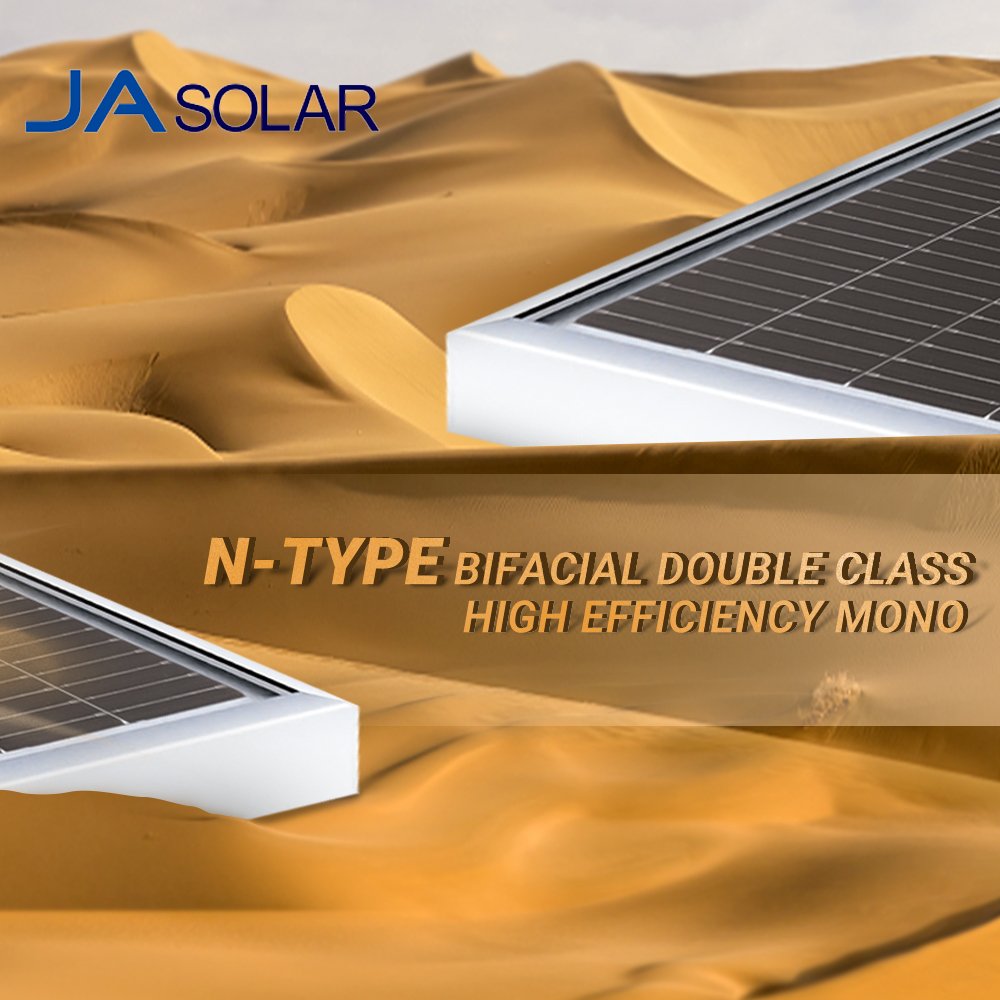 JA N-Type Half Cut PV Module MBB Photovoltaic Panels 575W 580W 585W 590W 600W Bifacial 144 Cells Monocrystalline Solar PV Panels