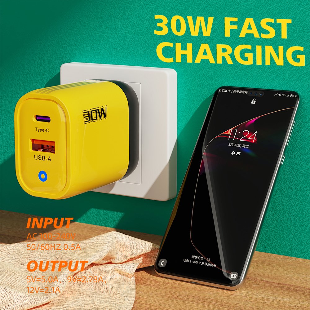Wholesale custom 30W LED USB Type C PPS PD fast Phone portable charger charging