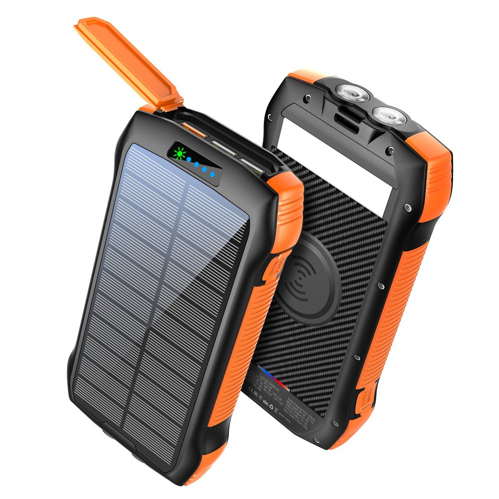 High Quality 33500mah Solar Charger Power Bank Fast Charging Waterproof Qi Wireless Charger Portable Power Banks For Cell Phone