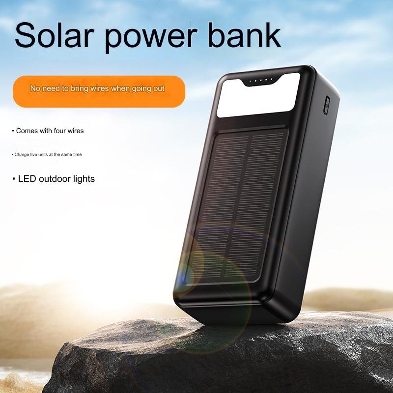 30000mah Solar Panel Charger Custom LOGO Power Bank Station New Products Emergency Cable Portable Power Banks