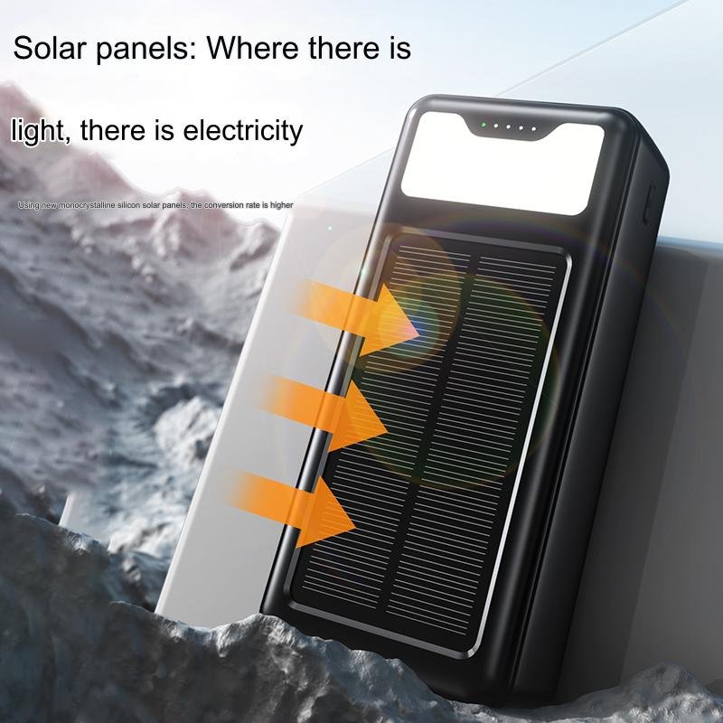 30000mah Solar Panel Charger Custom LOGO Power Bank Station New Products Emergency Cable Portable Power Banks