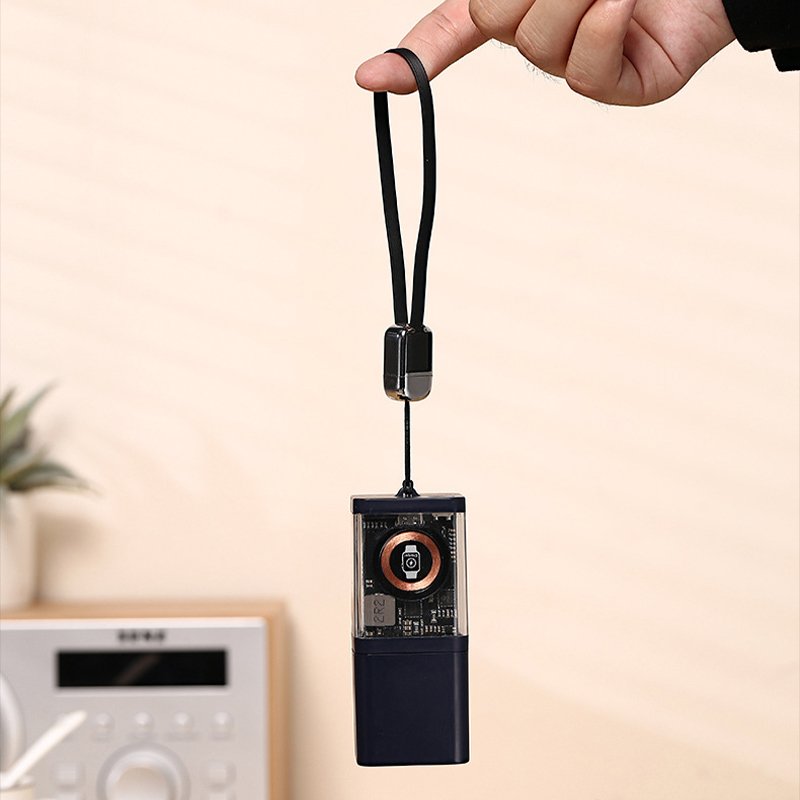 High Quality Wholesale Custom Cheap Transparent Mech-style Power Bank Plug Magnetic Quick Charge 2-in-1 Charger