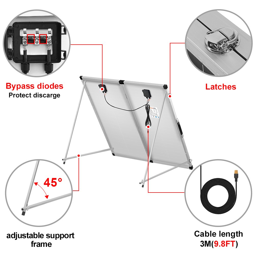 DOKIO EU STOCK 18V 160W Foldable Solar Panel 10A 12V Controller Folding Charger Solar Board for camping