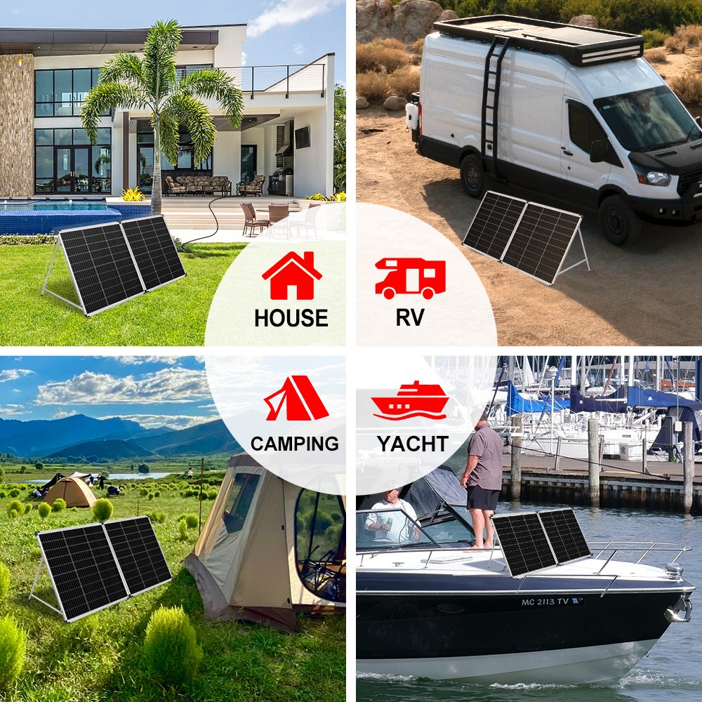 DOKIO EU STOCK 18V 160W Foldable Solar Panel 10A 12V Controller Folding Charger Solar Board for camping