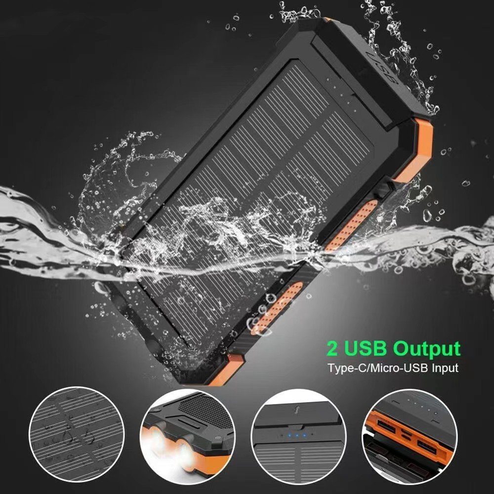 Portable Solar Panel Power Bank Solar Charger Mini Energy Generator Mobile Phone Battery Powered LED Flashlight Solar Power Bank