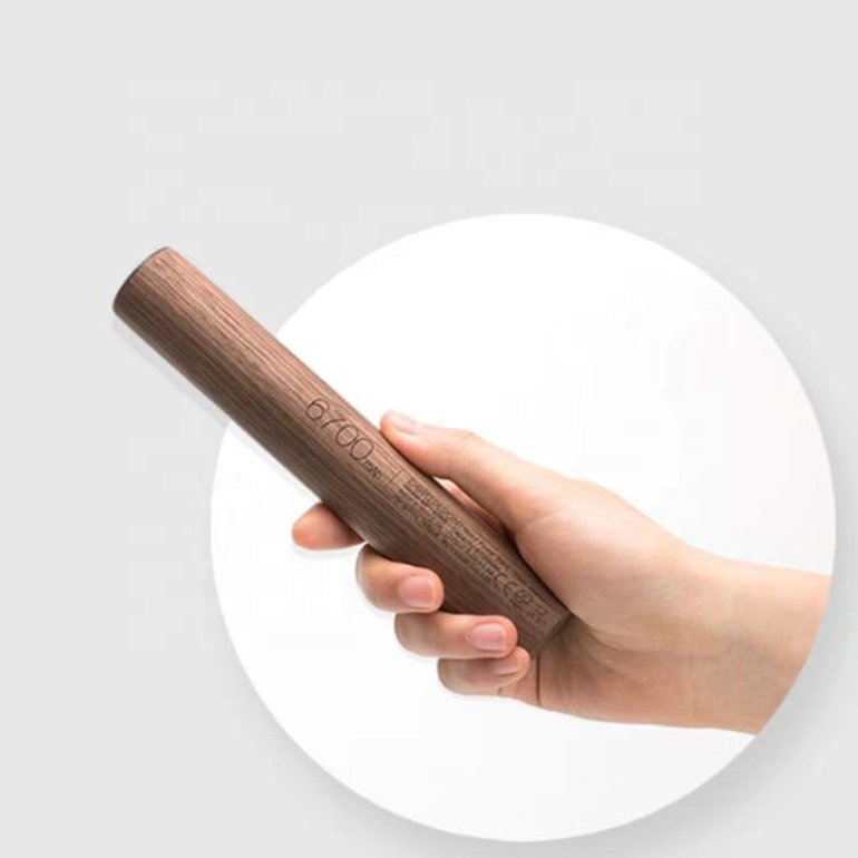Battery Wood Finish 3350mAh 6700mAh Retro Mobile Power Battery Mini Wooden Solar Power Bank Charger