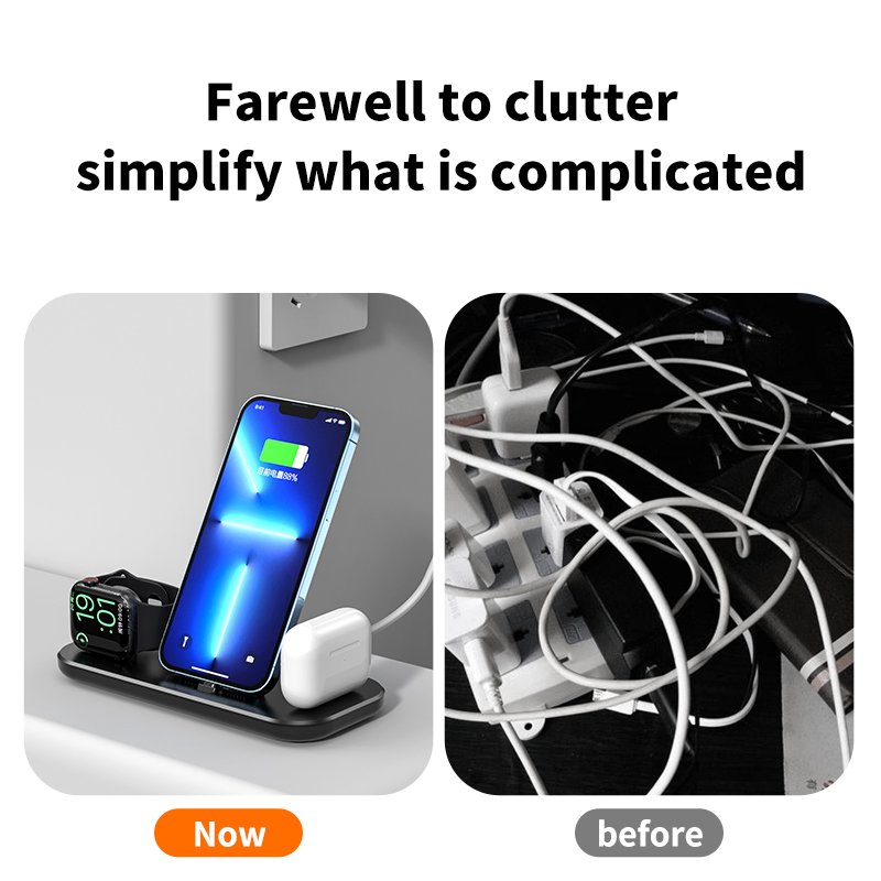 Amazons Best Seller On Alibaba Most Sold Product Fast 3 Qi for AirPods IWatch Phone 3 in 1 Wireless Charger