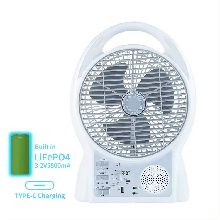Rechargeable Solar Powered Table Electric Fan AC/DC Solar Charging Fan With Solar Panel