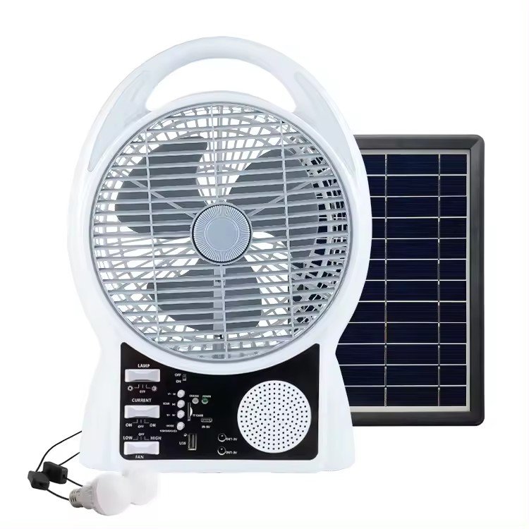 Rechargeable Solar Powered Table Electric Fan AC/DC Solar Charging Fan With Solar Panel