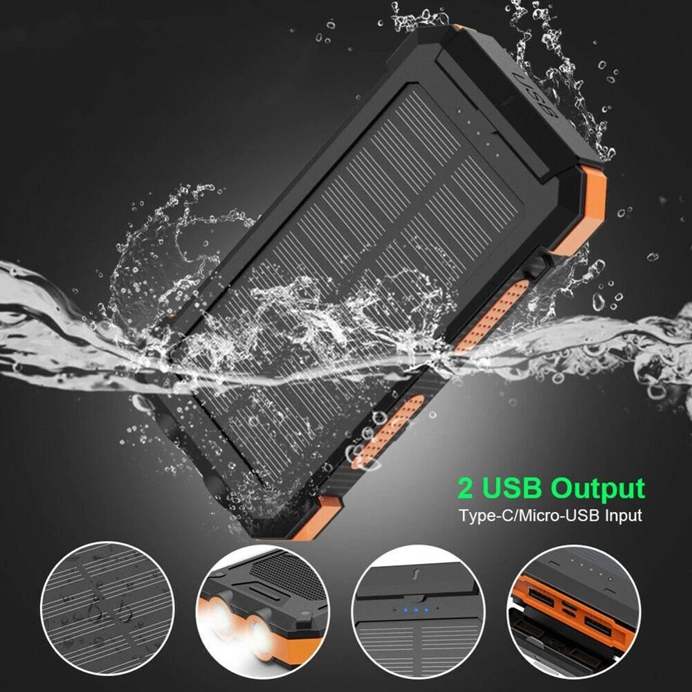 Wholesale Power Banks & Power Station Fast Charging Waterproof Large Capacity Mobile Charger 20000mAh Solar Power Bank