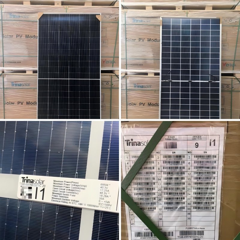 trina solar panel 700w 705w 710w 720w bifacial n type solar panel for solar power station