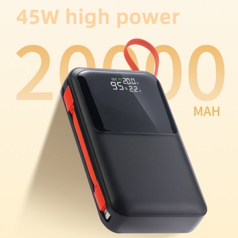 NEW power bank 45W large capacity notebook charger 20000 mAh Dynamic LCD Display mobile power supply